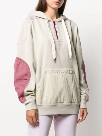 Shop Isabel Marant Étoile Nansyl Contrasting Panel Hoodie In Neutrals