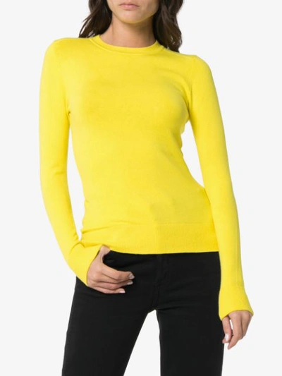 Shop Joostricot Ribbed And Fitted Silk-blend Top - Yellow