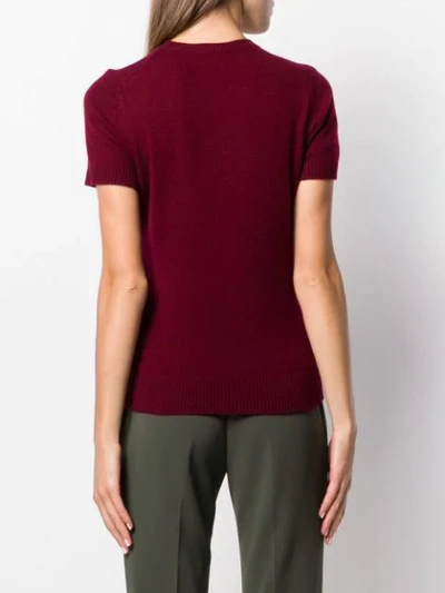 Shop Theory Short-sleeved Cashmere Top In Red