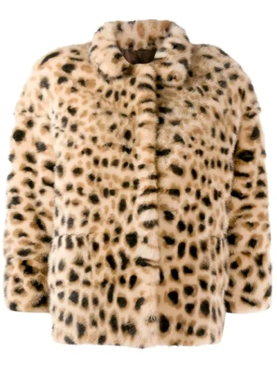 Shop Simonetta Ravizza Leopard-print Jacket In Neutrals