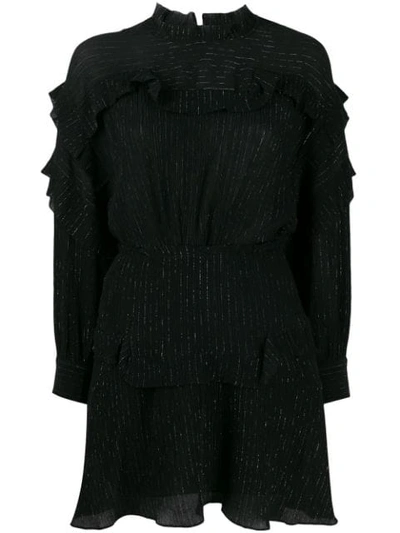 Shop Isabel Marant Maeva Ruffled Mini Dress In Black
