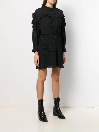 Shop Isabel Marant Maeva Ruffled Mini Dress In Black