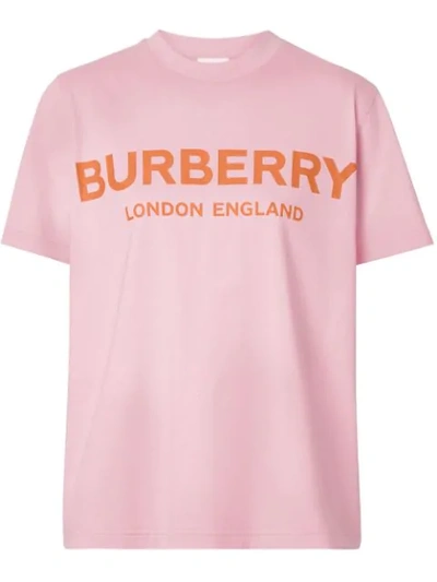 BURBERRY LOGO印花T恤 - 粉色