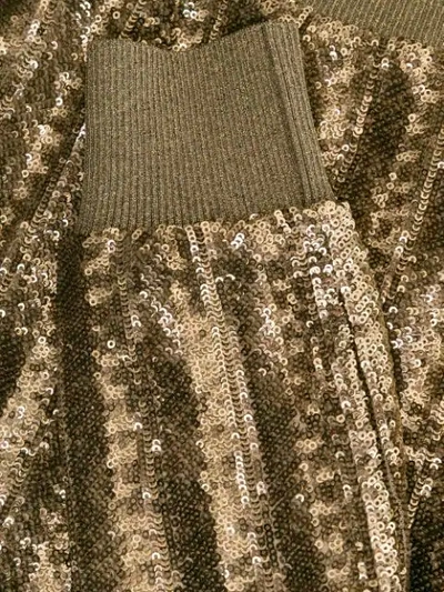 Shop Dolce & Gabbana Sequinned Knitted Jumper In Gold
