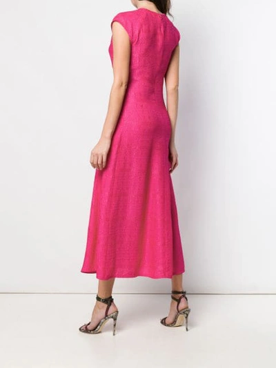 VICTORIA BECKHAM 超短袖曲线形中长连衣裙 - 粉色