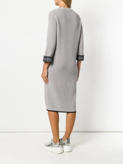 Shop Kenzo Logo Sweater Dress - Grey