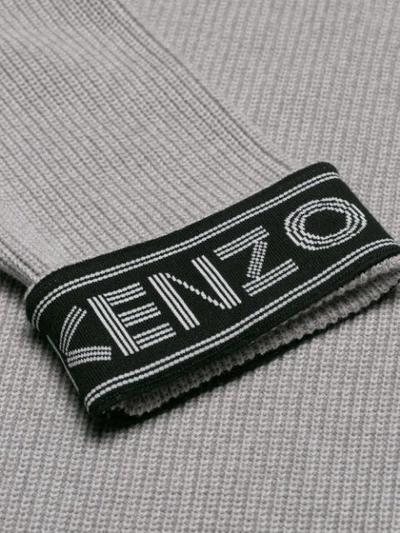 Shop Kenzo Logo Sweater Dress - Grey