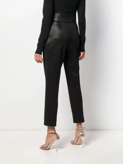 Shop Pinko High-waist Tapered Trousers In Black