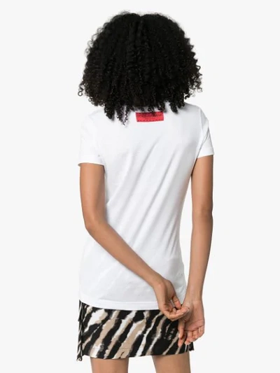 Shop Dolce & Gabbana Floral Logo Print T-shirt In White