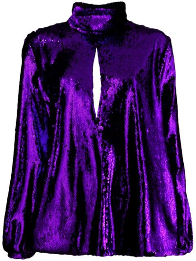 Shop Racil Sequin Embroidery Top In Purple