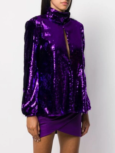 Shop Racil Sequin Embroidery Top In Purple