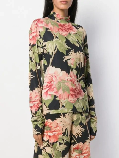 ZIMMERMANN FLORAL PRINT TOP - 黑色