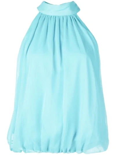 Shop Alice And Olivia Chiffon Blouse In Bluebird