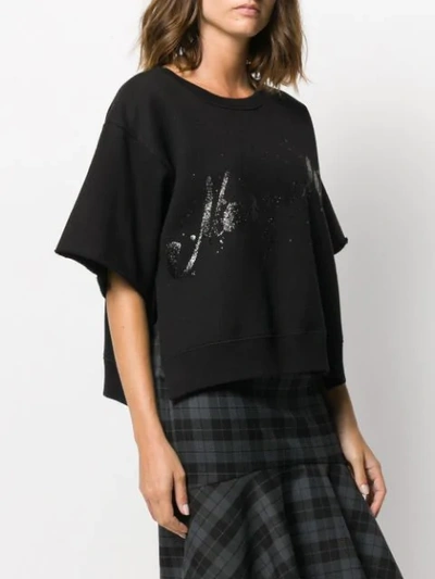 Shop Mm6 Maison Margiela Logo Print Oversized T-shirt In Black