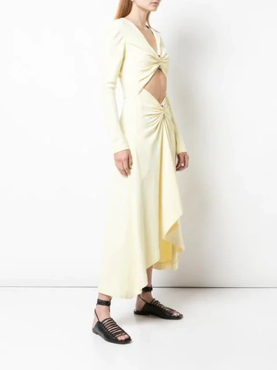 Shop Dion Lee Midikleid Mit Raffung In Yellow