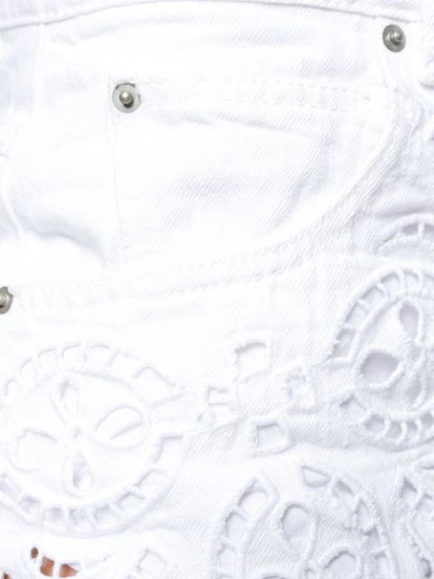 Shop Isabel Marant Open Embroidery Lace Shorts In White