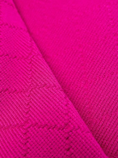 Shop Balmain Diamond Knit Dress In Pink