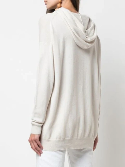 Shop Nili Lotan Selma Waffle-knit Hoody In Neutrals