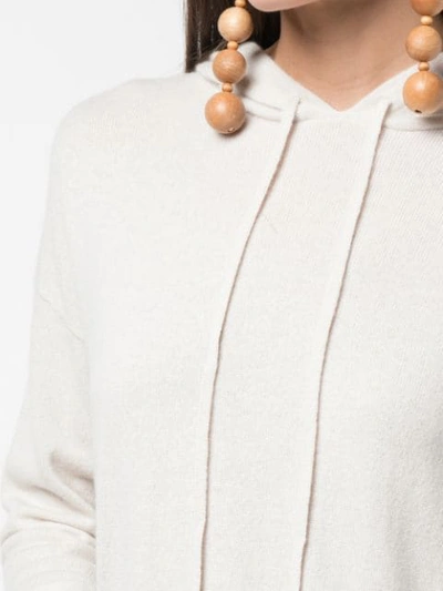 Shop Nili Lotan Selma Waffle-knit Hoody In Neutrals