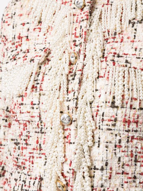 Huishan Zhang Cecil Tweed Jacket In White Modesens