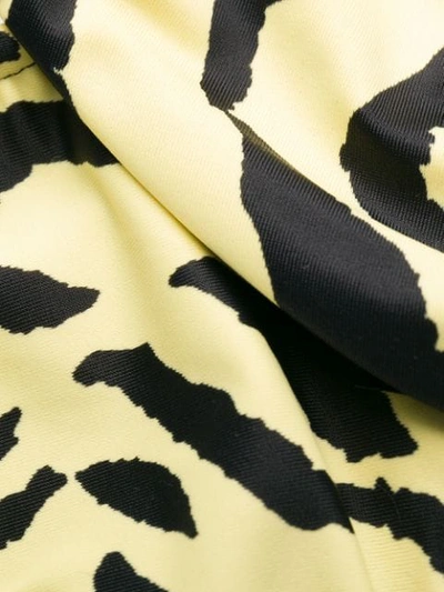 Shop Saint Laurent Tiger Print Bikini Top In Yellow