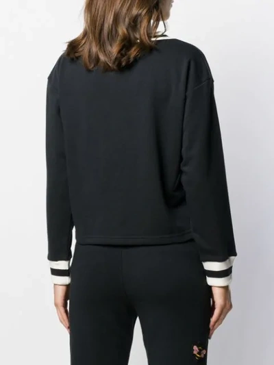 Shop Puma V-neck Sweatshirt In Black