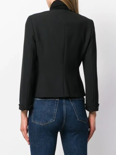 Shop Emporio Armani Asymmetric Blazer In Black