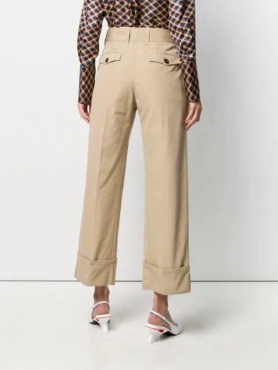 Shop Prada Wide-leg Tailored Trousers In Neutrals