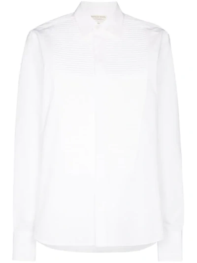 Shop Bottega Veneta Pleated-bib Shirt In White