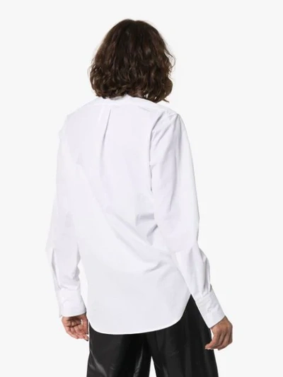 Shop Bottega Veneta Pleated-bib Shirt In White