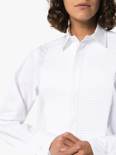 Shop Bottega Veneta Pleated-bib Shirt In White
