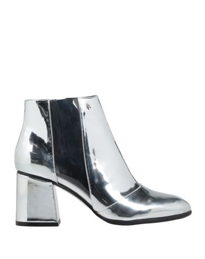 Shop Armani Exchange Ankle Boots In Silver