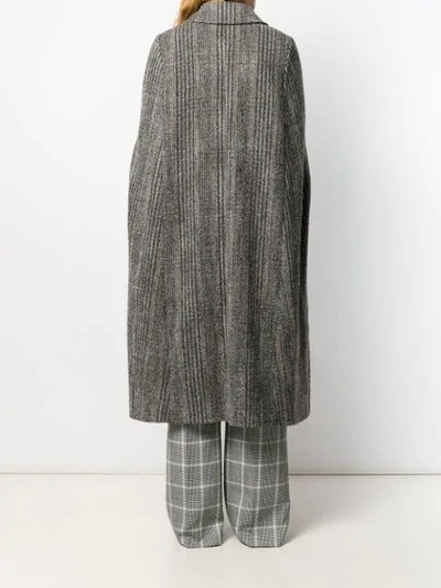 Shop Stella Mccartney Chevron Knitted Cape In 1000 Black