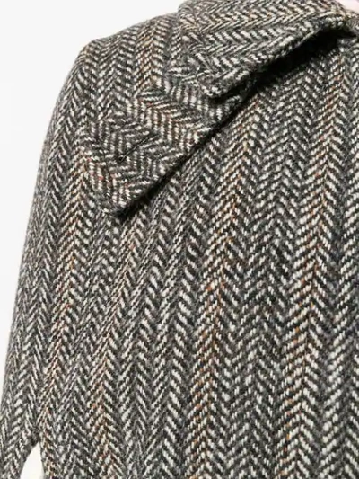 Shop Stella Mccartney Chevron Knitted Cape In 1000 Black