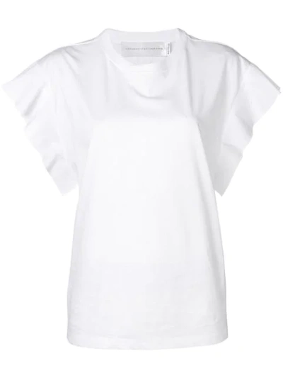 Shop Victoria Victoria Beckham Flared Sleeve T-shirt In White