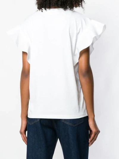 Shop Victoria Victoria Beckham Flared Sleeve T-shirt In White