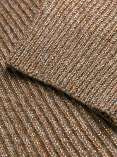 Shop Brunello Cucinelli Lurex Knitted Sweater In Brown