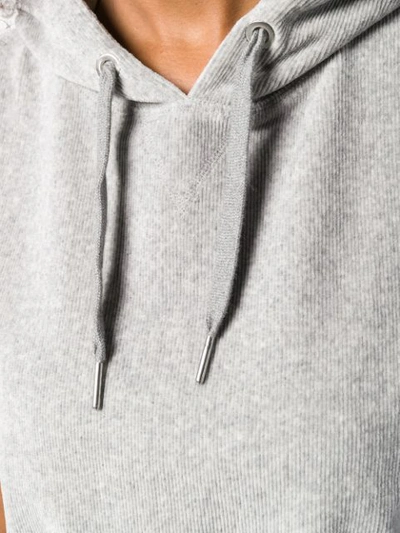 Shop Alexander Wang T Short Sleeved Hoodie In Grey
