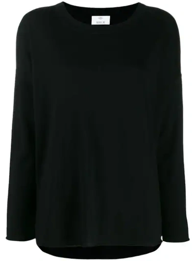 Shop Allude Colour Block Knitted Top In 0090 Black