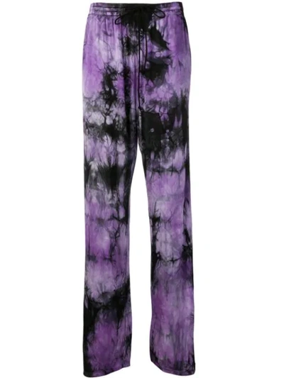 Shop Mm6 Maison Margiela Tie Dye Jogging Trousers In Purple