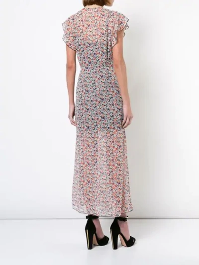 scattered flowers crinkled chiffon dress