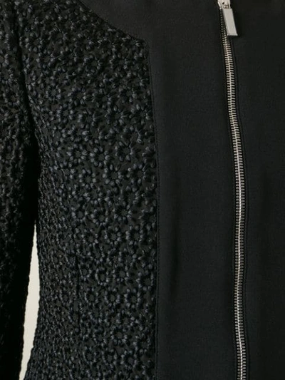 Shop Emanuel Ungaro Flower Knit Jacket In Black