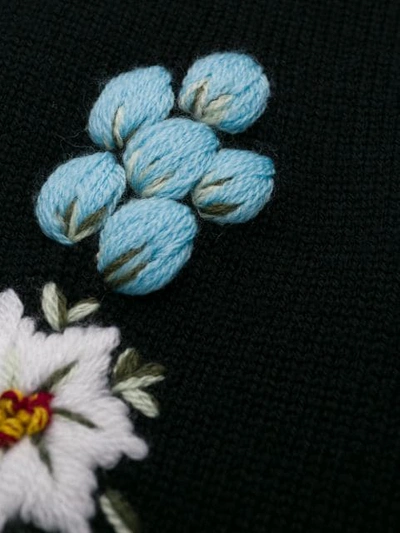 Shop A.p.c. Embroidered Floral Cardigan In Blue