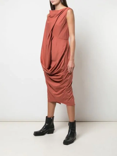 Shop Rick Owens Ellipse Midi Dress In 13 Burnt Pink