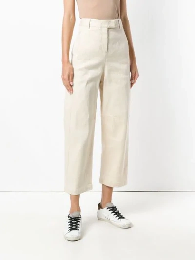 Shop Brag-wette Classic Cropped Trousers - Neutrals
