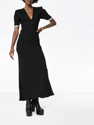 Shop Rockins Puff-sleeve Maxi Dress In Black