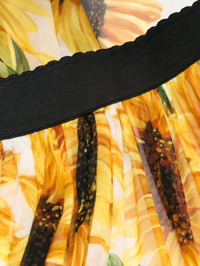 Shop Dolce & Gabbana Sunflower Print Long Skirt In Yellow