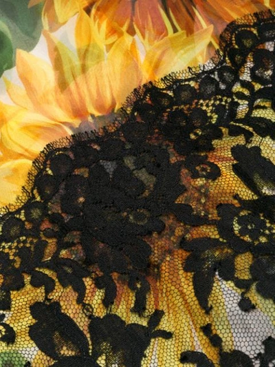 Shop Dolce & Gabbana Sunflower Print Long Skirt In Yellow