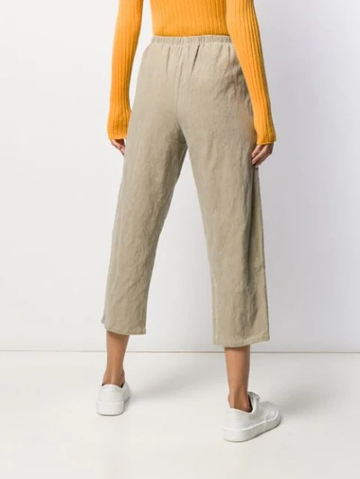 Shop Apuntob Cropped Corduroy Trousers In Ecru