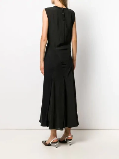 Shop Loewe Velvet Patch Long Dress In Black